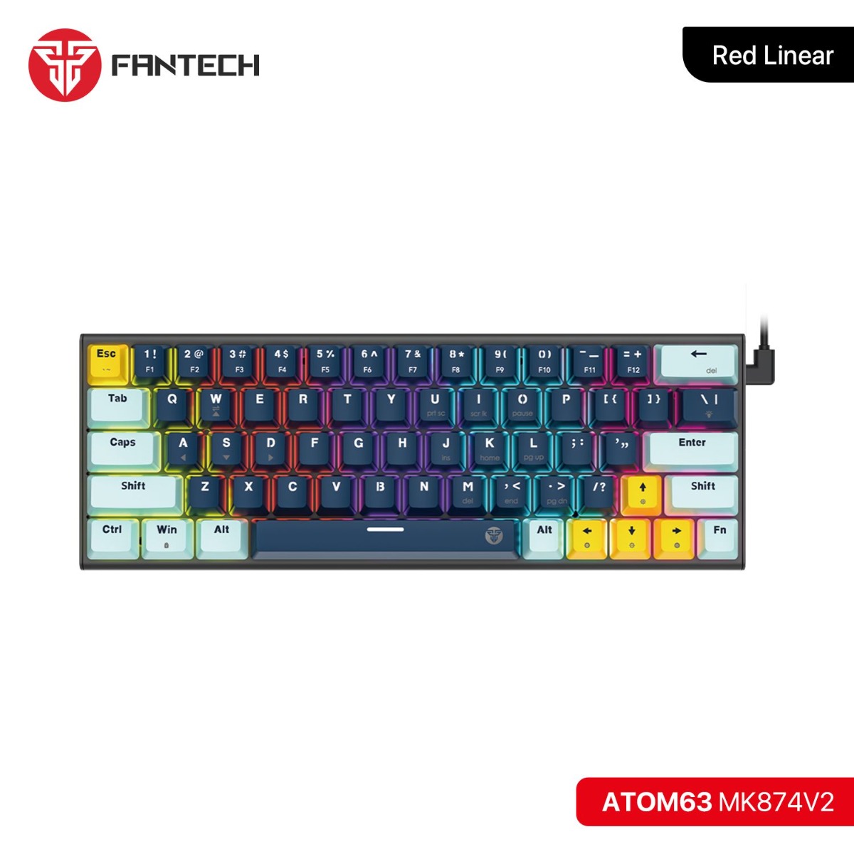 FANTECH ATOM63 MK874V2 Mechanical Wired Gaming Keyboard - (63 Key)
