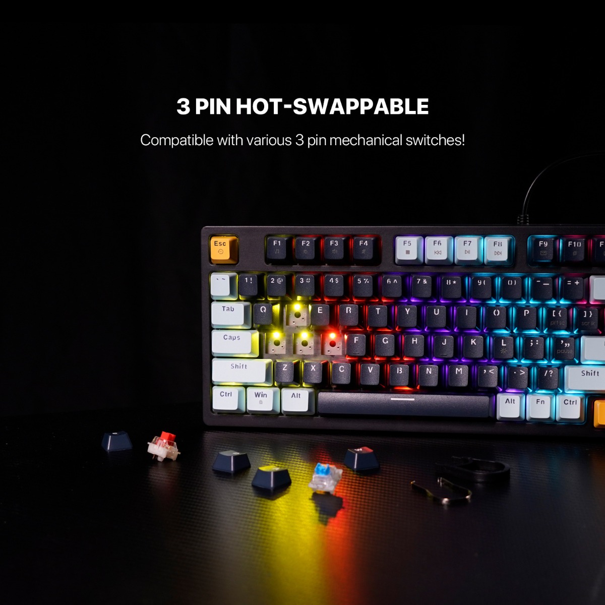 FANTECH ATOM81 MK875V2 Mechanical Wired Gaming Keyboard - (81 Key)