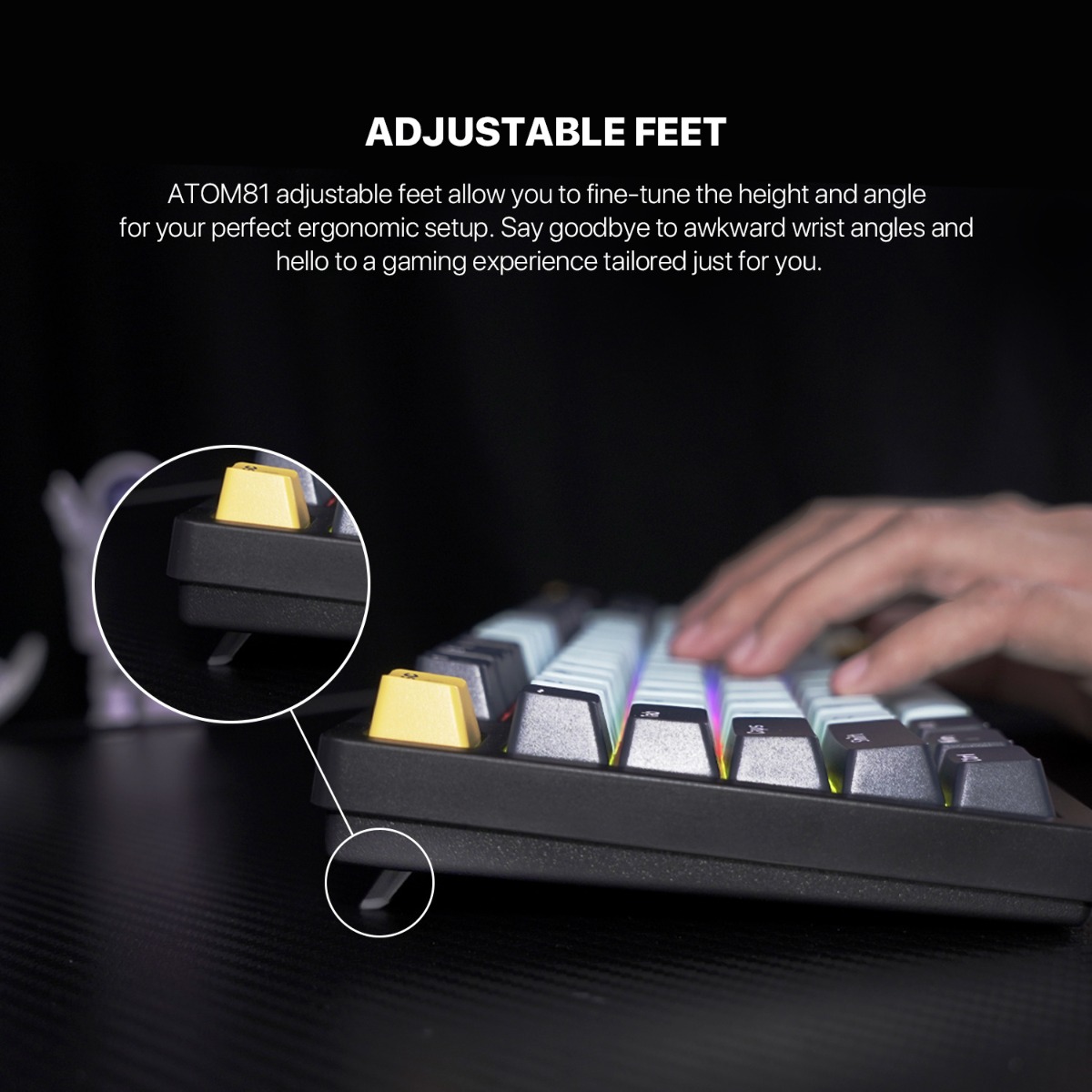 كيبورد FANTECH ATOM81 MK875V2 Mechanical سلكي للألعاب - (81 كبسة)