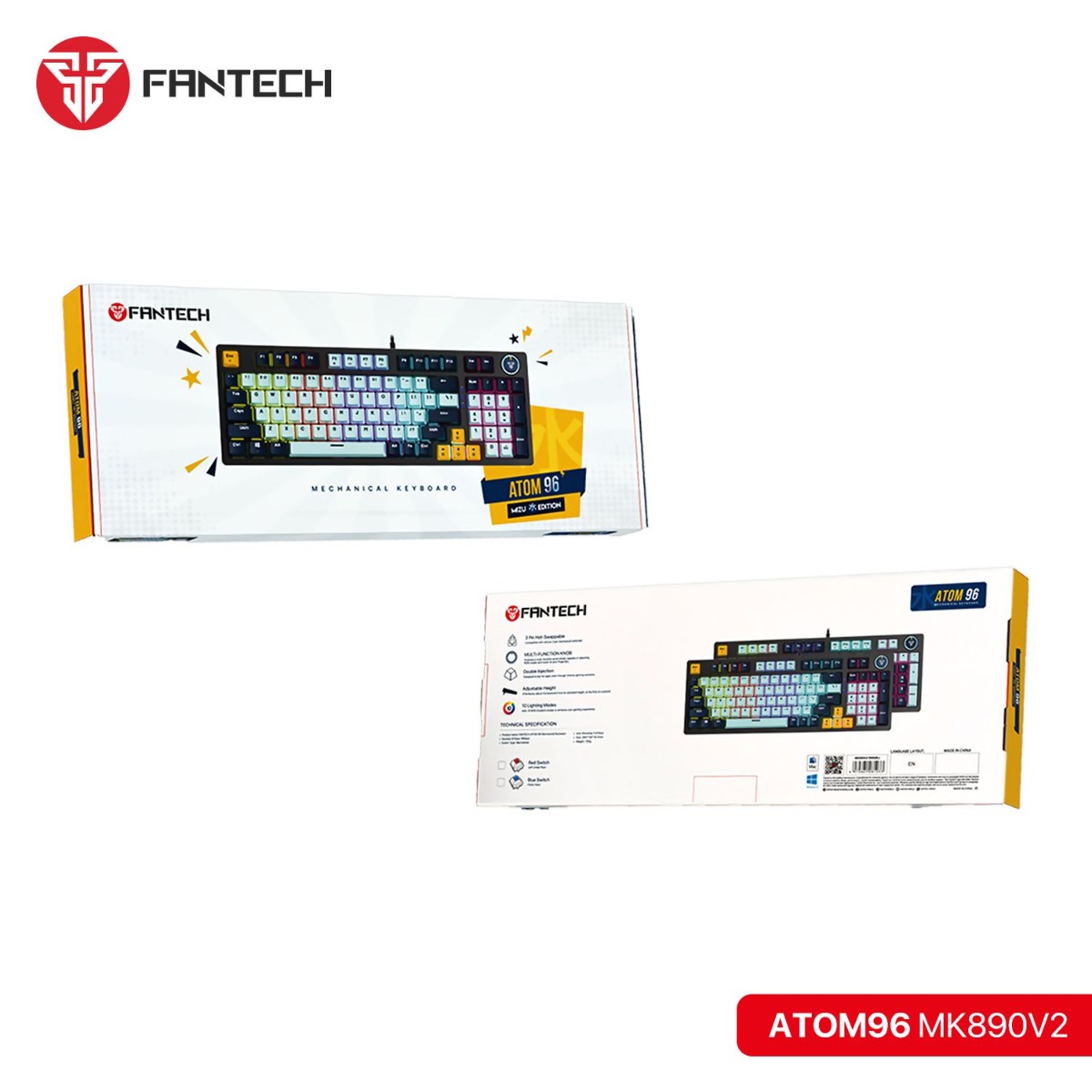 كيبورد FANTECH ATOM96 MK890V2 Mechanical سلكي للألعاب - (96 كبسة)