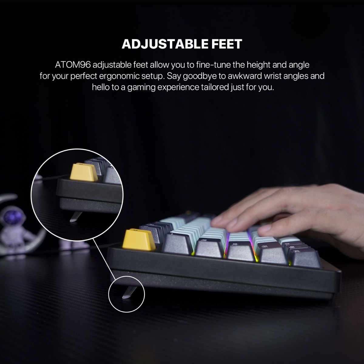 كيبورد FANTECH ATOM96 MK890V2 Mechanical سلكي للألعاب - (96 كبسة)