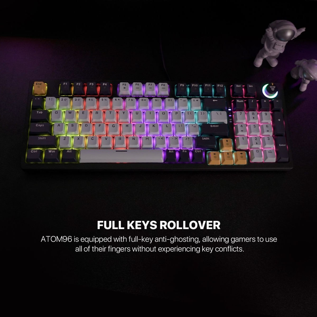 كيبورد FANTECH ATOM96 MK890V2 Mechanical سلكي للألعاب - (96 كبسة)