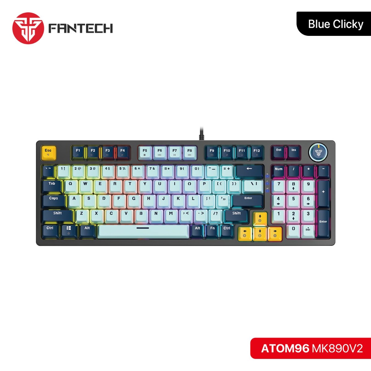 كيبورد FANTECH ATOM96 MK890V2 Mechanical سلكي للألعاب - (96 كبسة)
