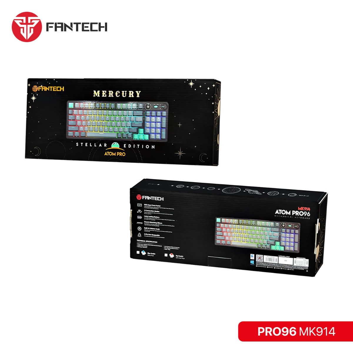 كيبورد FANTECH ATOM PRO96 MK914 3in1 Mechanical للألعاب - (96 كبسة)