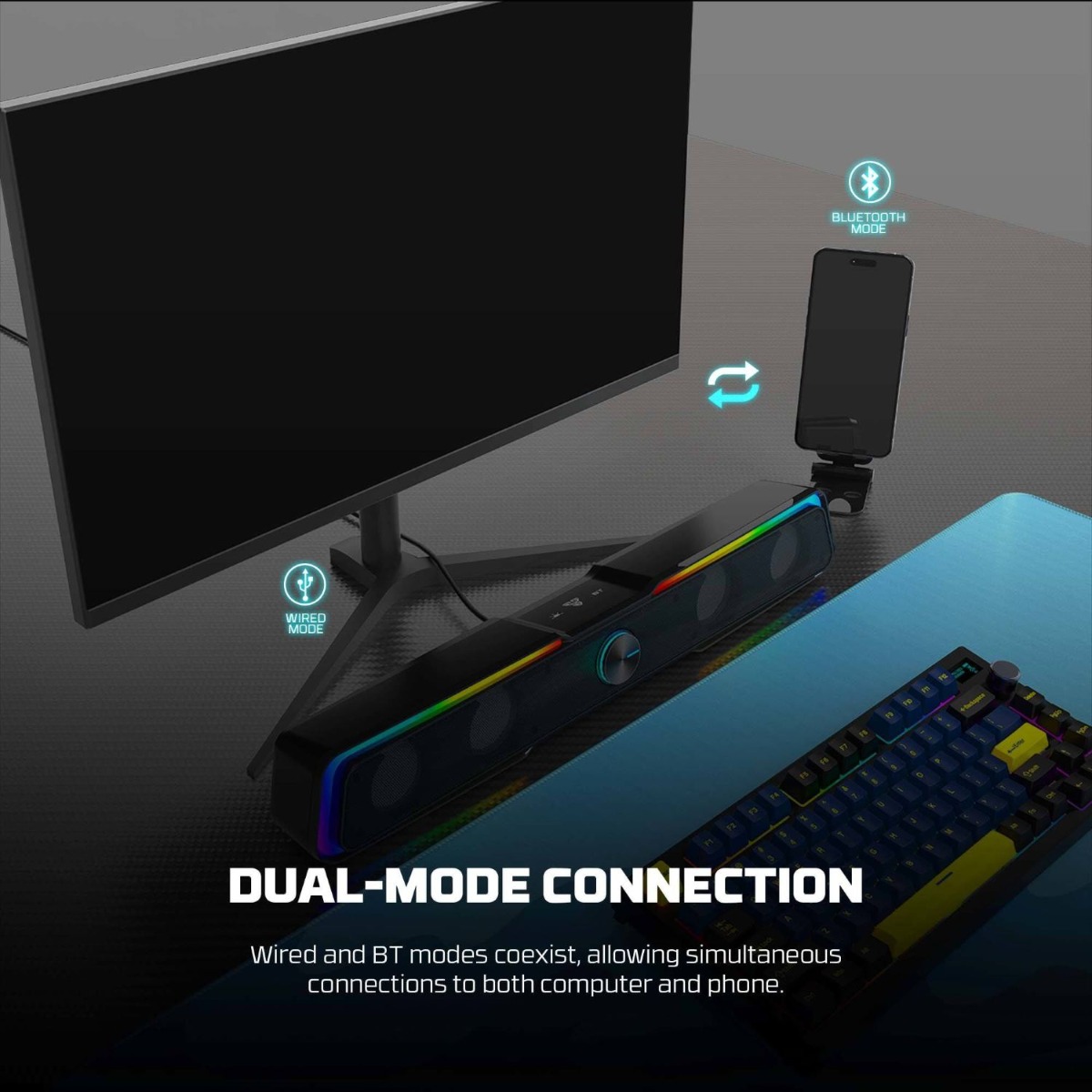 سبيكر ملتيميديا FANTECH BEAT BAR GS305 2in1 للألعاب