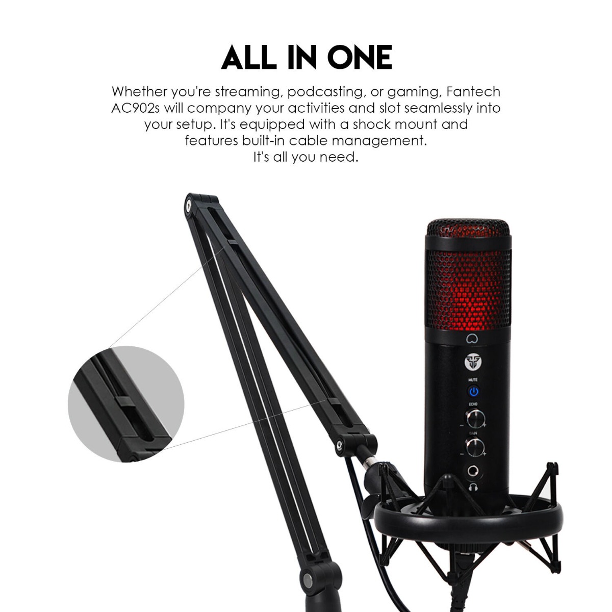ستاند FANTECH BOOM ARM AC902S للميكروفون