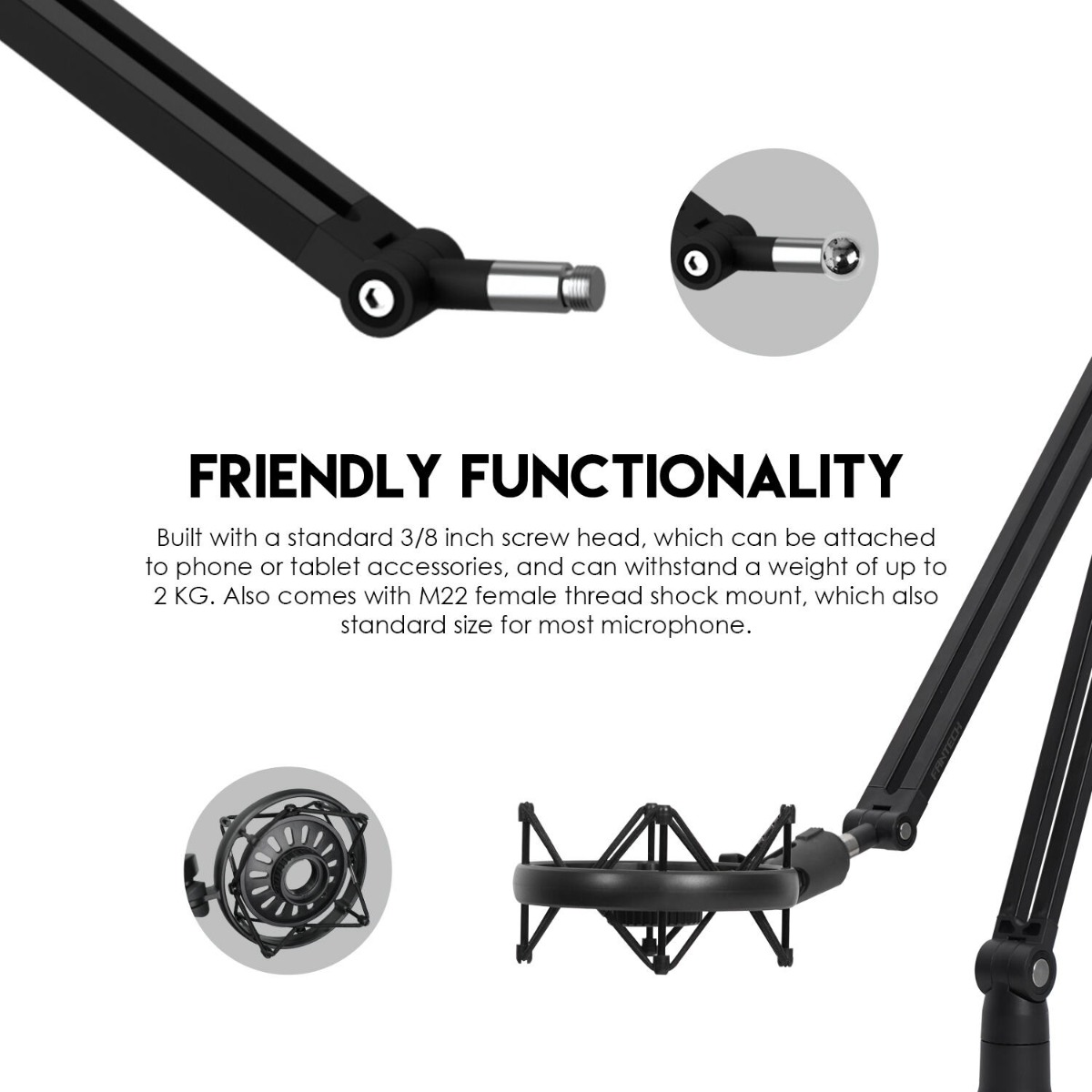 ستاند FANTECH BOOM ARM AC902S للميكروفون