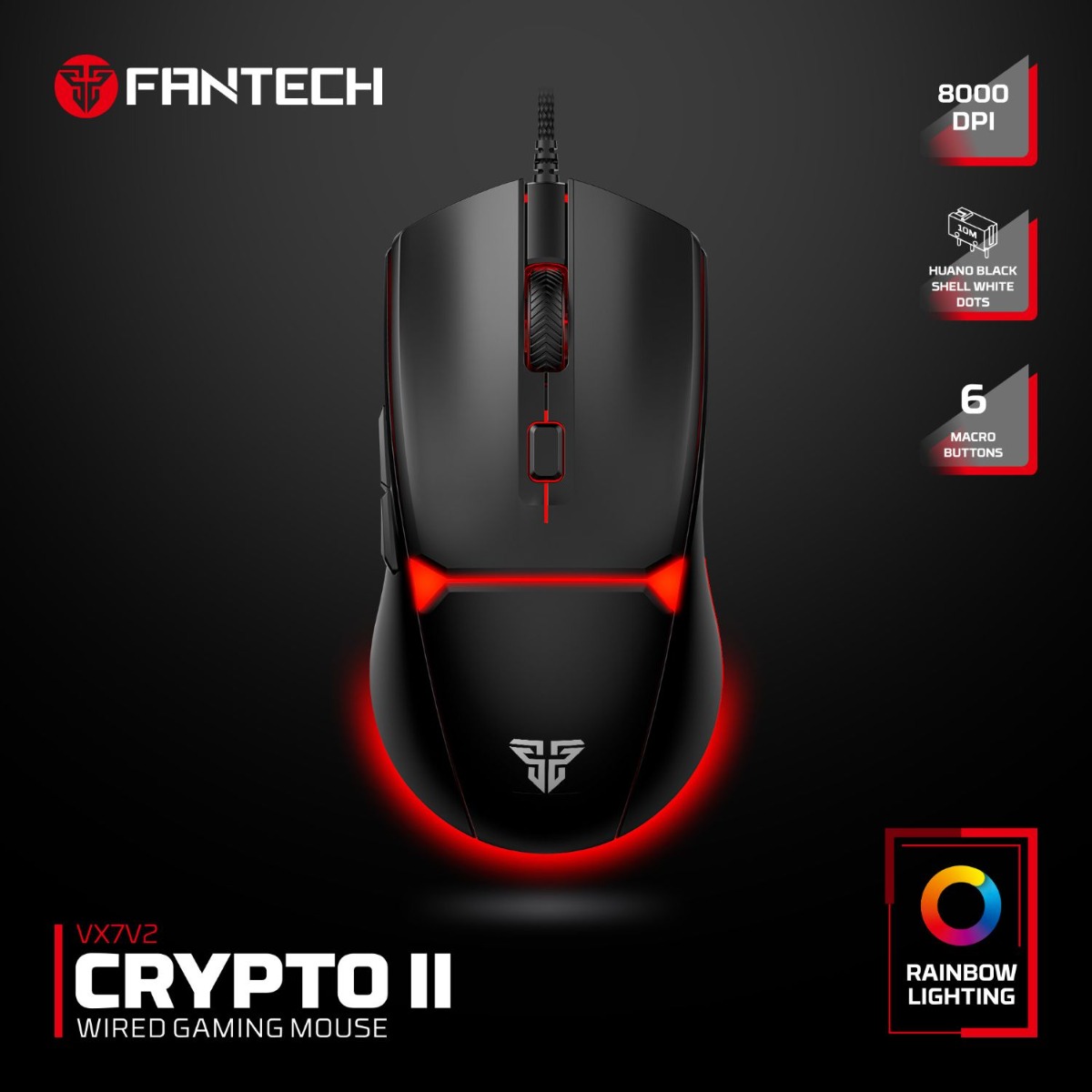 FANTECH CRYPTO II VX7V2 Wired Optical Gaming Mouse