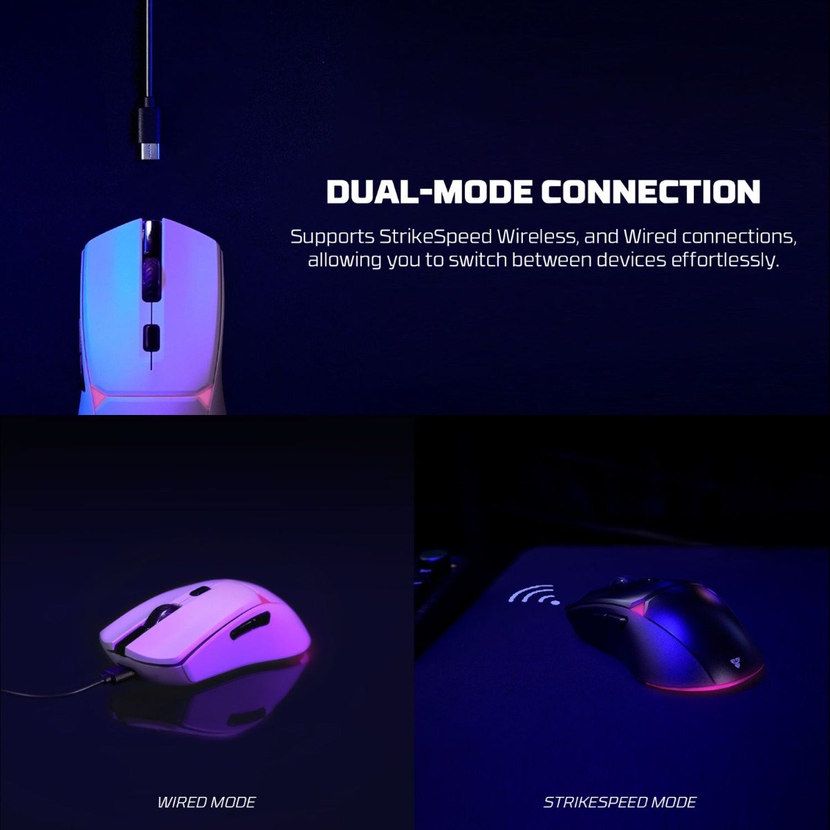 ماوس FANTECH CRYPTO II WG7V2 2in1 ضوئي للألعاب