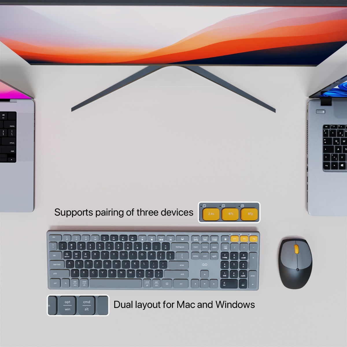 FANTECH GO POP WK895 2in1 Wireless Keyboard & Mouse