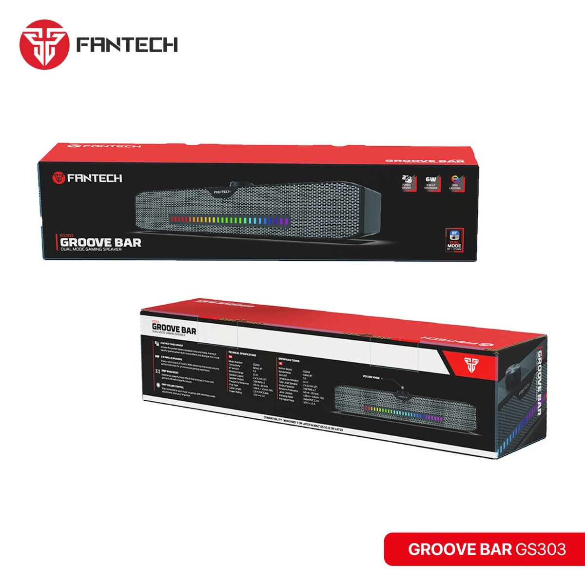 سبيكر ملتيميديا FANTECH GROOVE BAR GS303 2in1 للألعاب