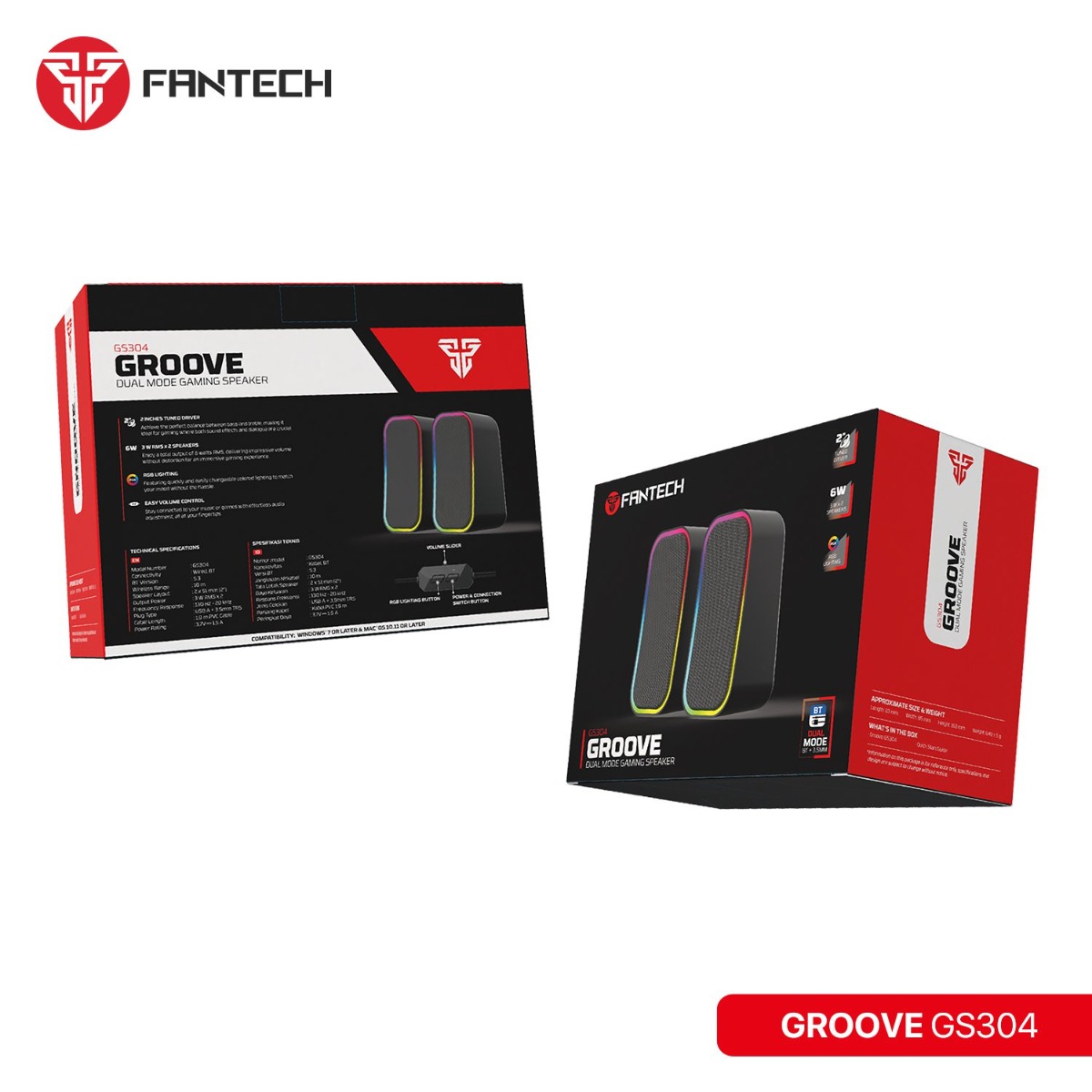 سبيكر ملتيميديا FANTECH GROOVE GS304 2in1 للألعاب