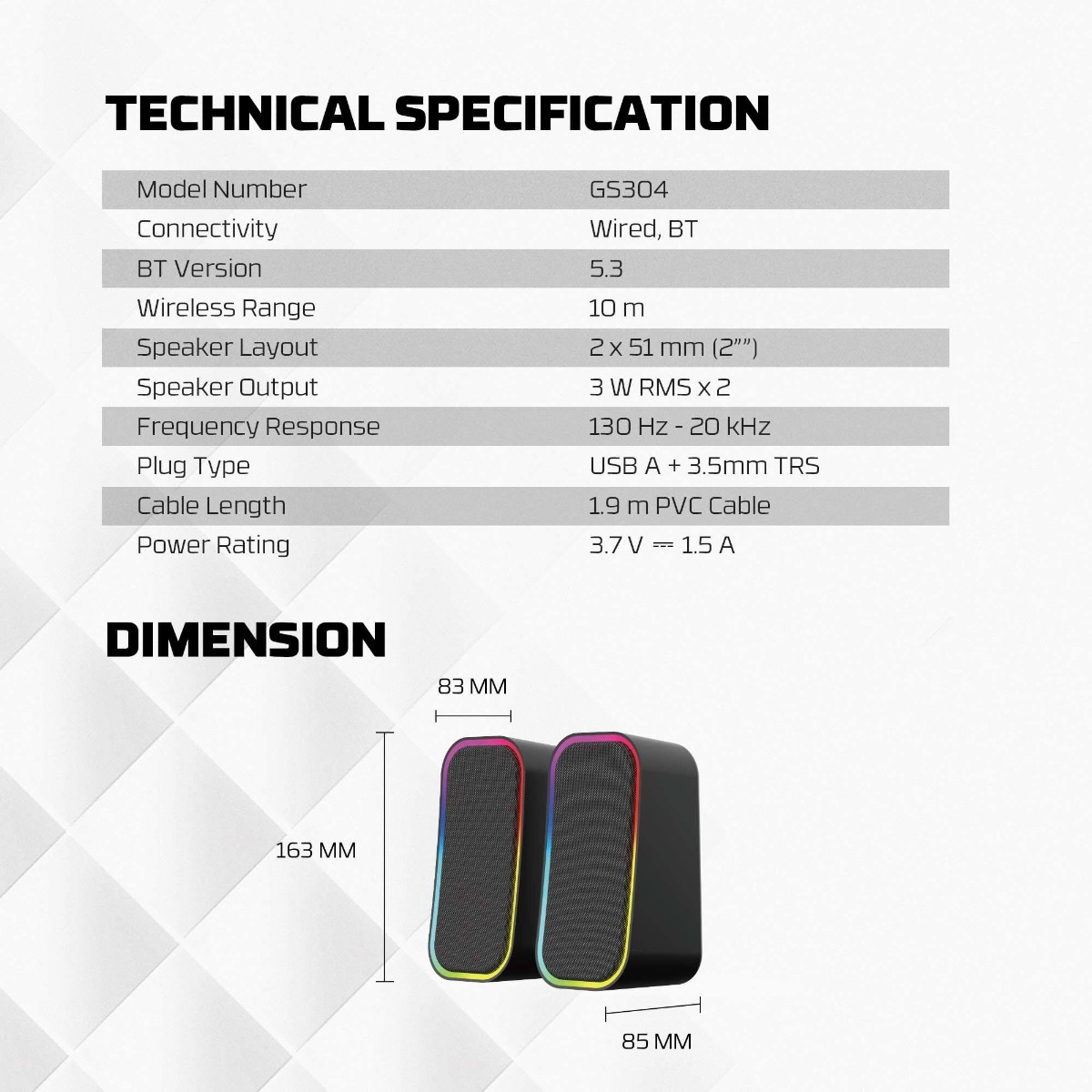 سبيكر ملتيميديا FANTECH GROOVE GS304 2in1 للألعاب