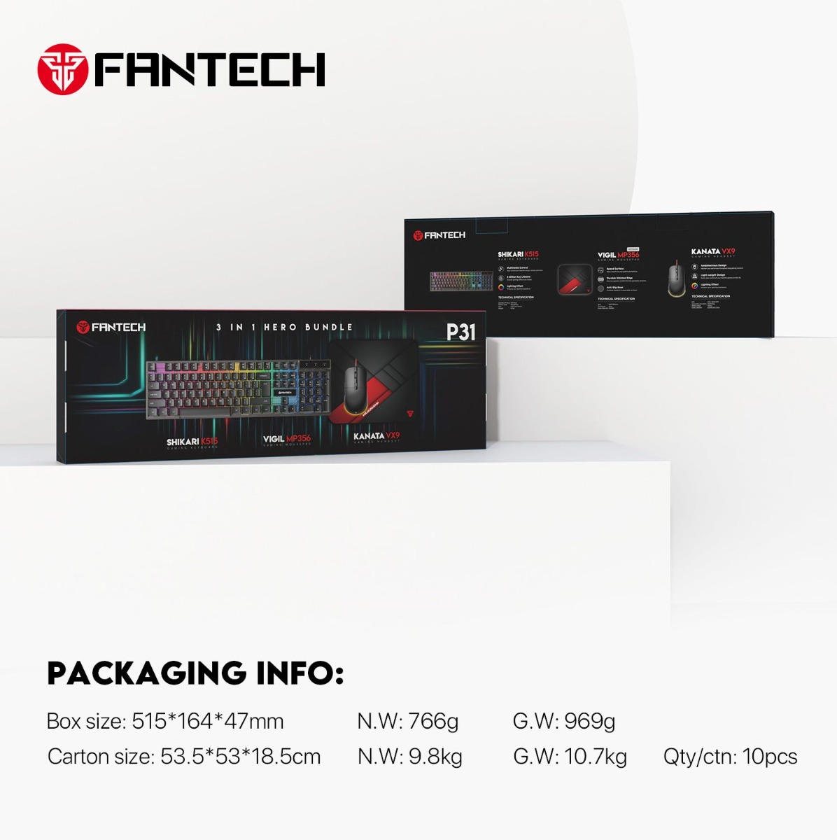 بكج اكسسوارات FANTECH HERO P31 3in1 سلكي لألعاب الكمبيوتر