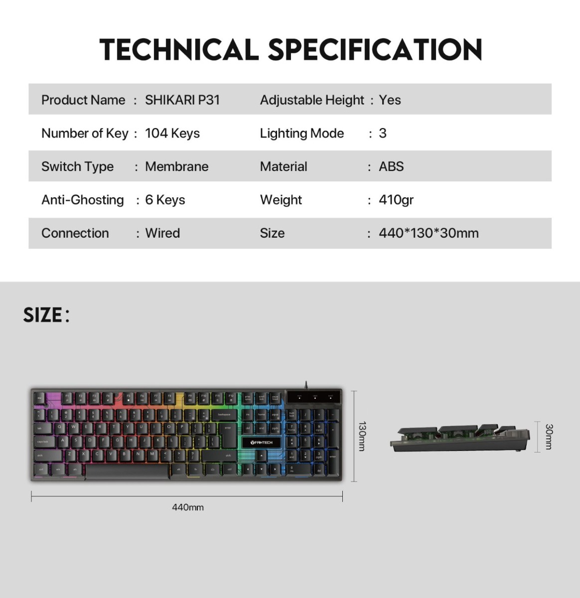 FANTECH HERO P31 3in1 Wired Gaming Computer Accessories Package