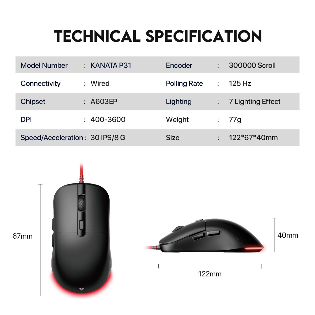 بكج اكسسوارات FANTECH HERO P31 3in1 سلكي لألعاب الكمبيوتر