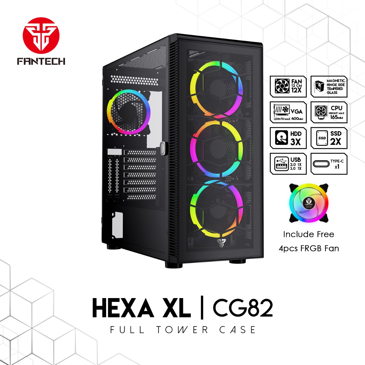 FANTECH HEXA XL CG82 Full Tower Gaming Computer Case