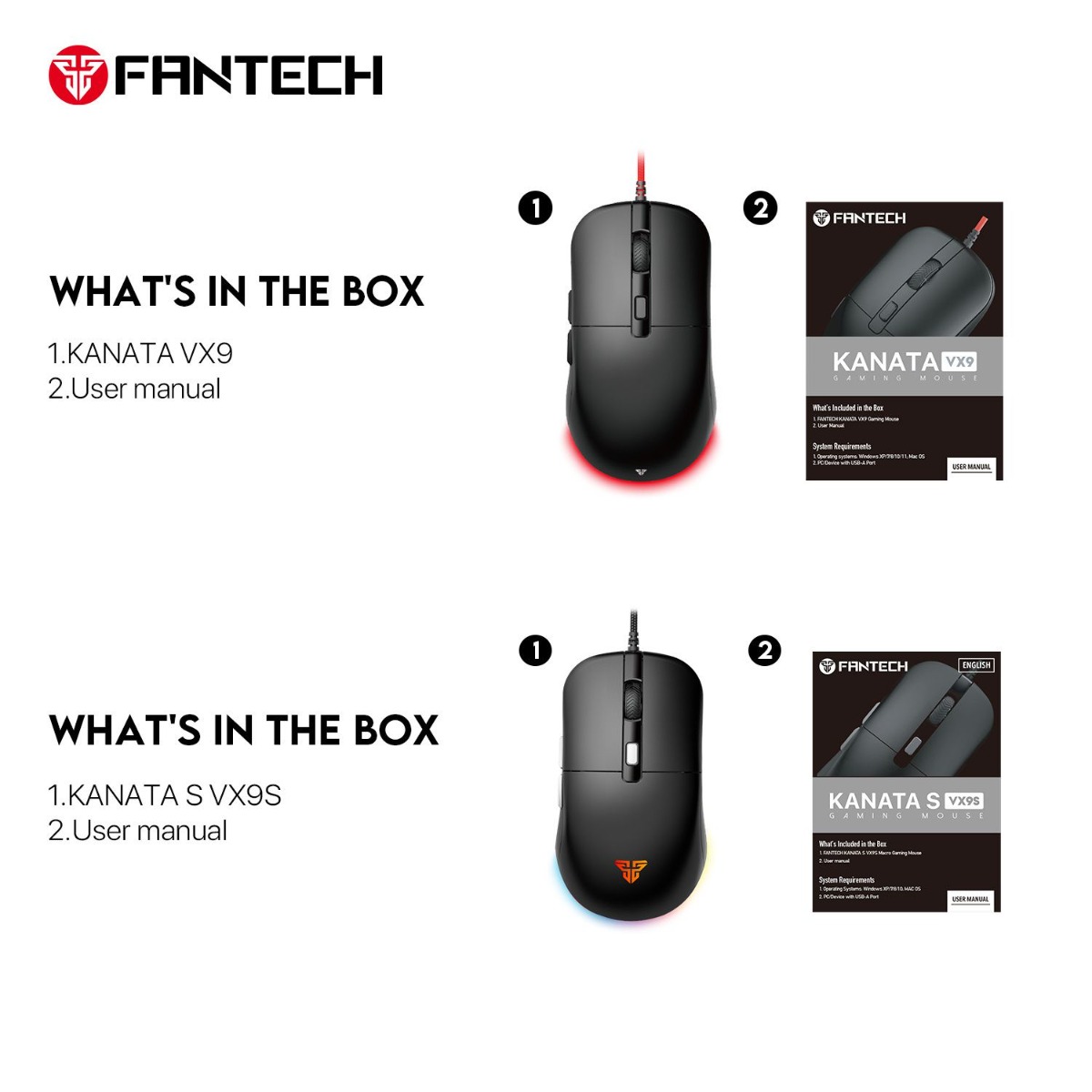 FANTECH KANATA S VX9S Wired Optical Gaming Mouse