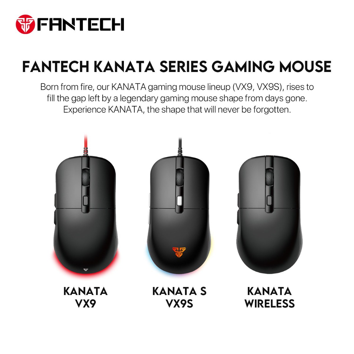 ماوس FANTECH KANATA VX9 ضوئي سلكي للألعاب