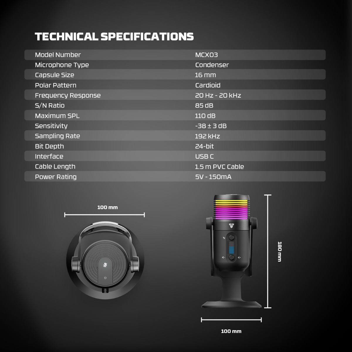 FANTECH LEVIOSA MAX MCX03 Computer Gaming Microphone