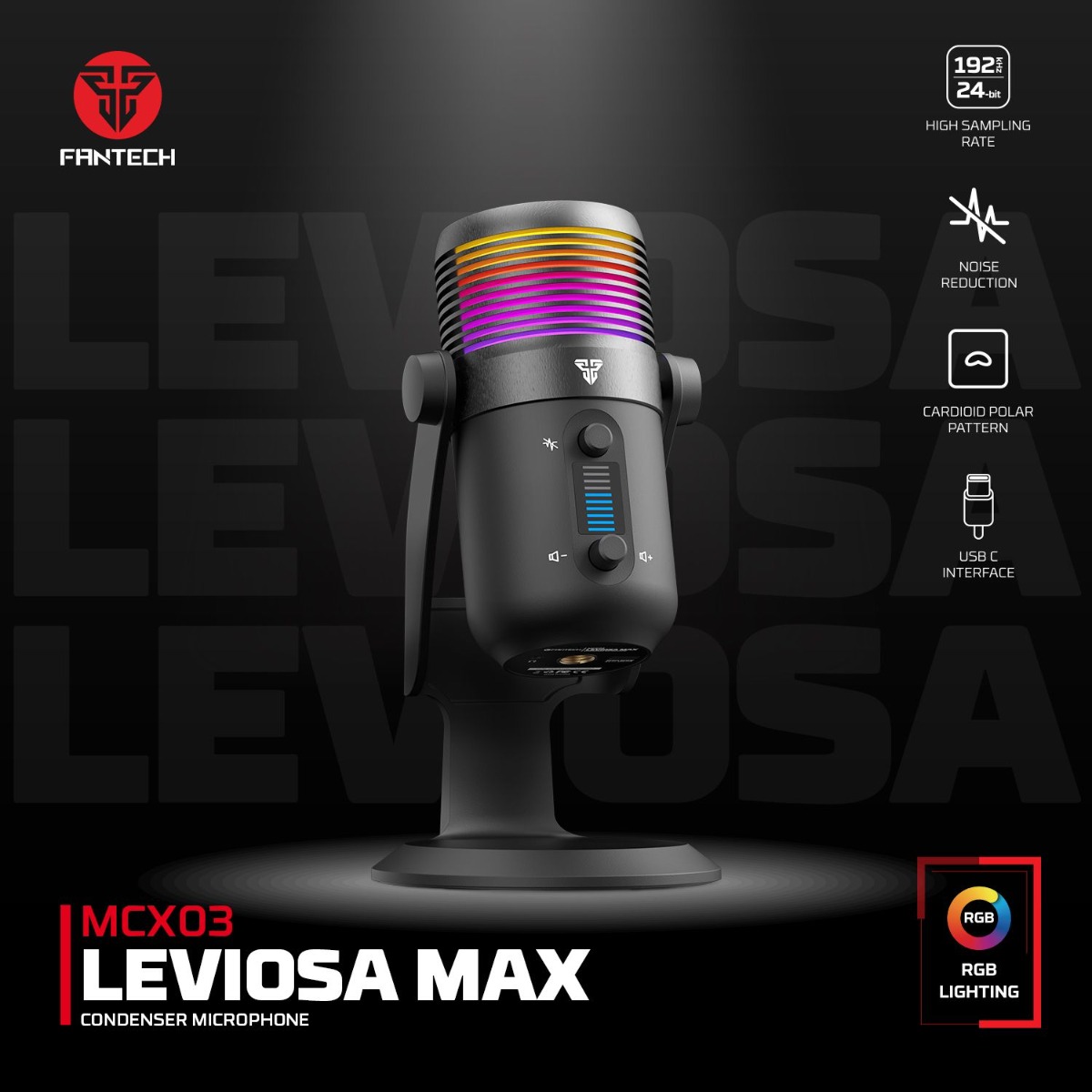 ميكروفون FANTECH LEVIOSA MAX MCX03 لألعاب الكمبيوتر