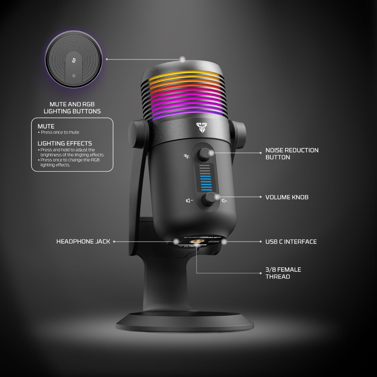 ميكروفون FANTECH LEVIOSA MAX MCX03 لألعاب الكمبيوتر