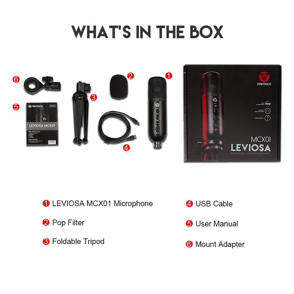 ميكروفون FANTECH LEVIOSA MCX01 لألعاب الكمبيوتر