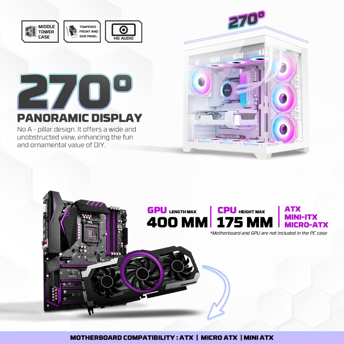 FANTECH LUMINA CG85 Middle Tower Gaming Computer Case