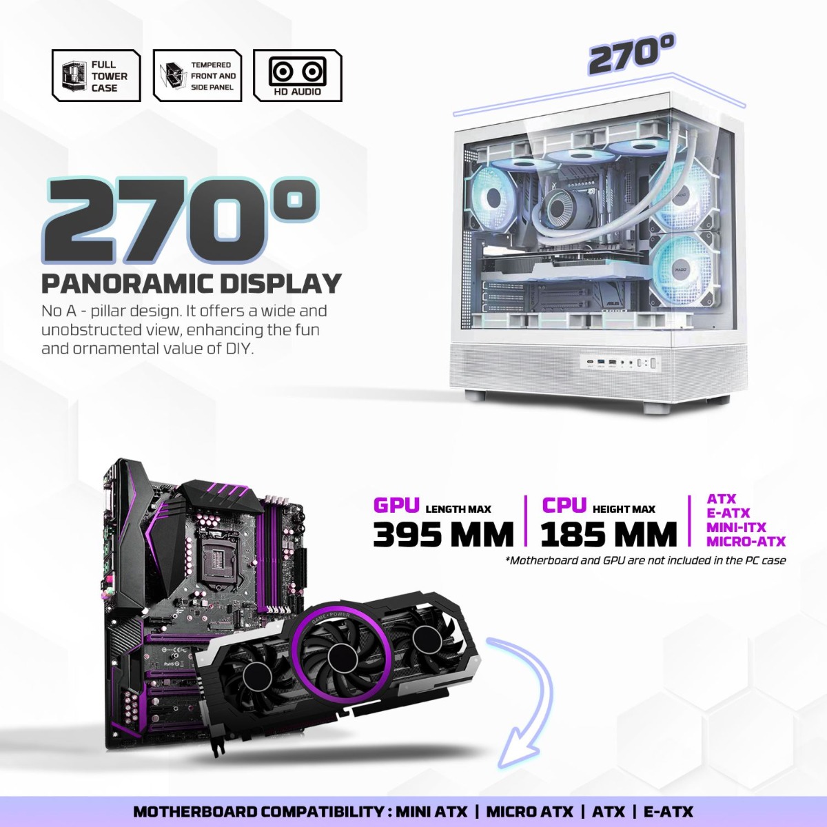 FANTECH LUMINA CG86 Full Tower Gaming Computer Case