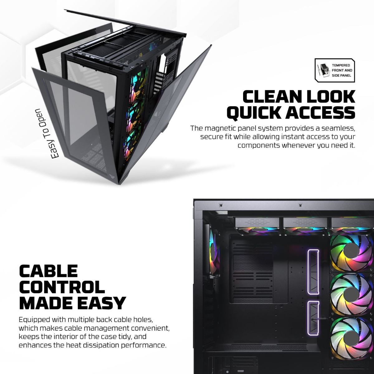 FANTECH LUMINA CG87 Full Tower Gaming Computer Case