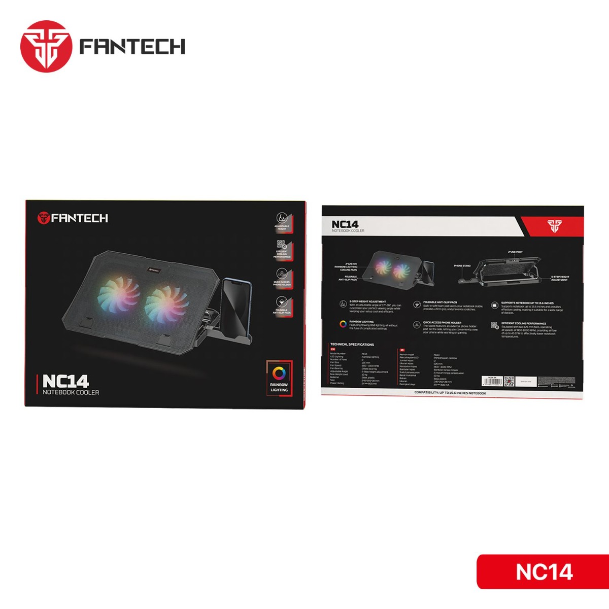 مروحة لابتوب FANTECH NC14 مع حمالة