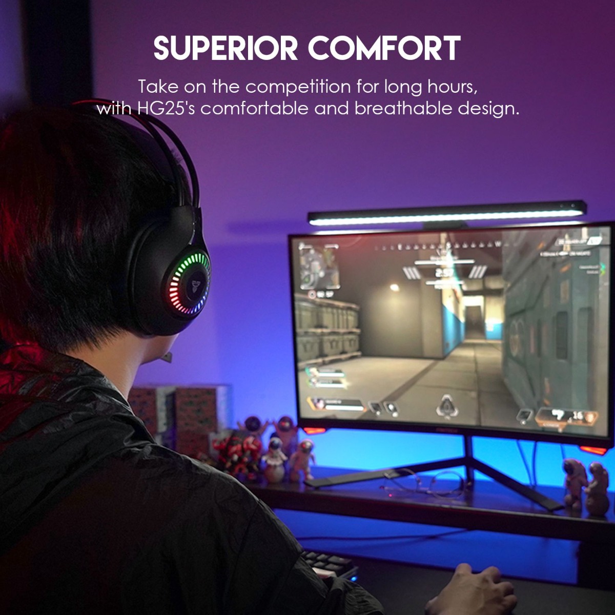 سماعة الرأس FANTECH ORBIT HG25 USB 7.1 سلكية لألعاب الكمبيوتر