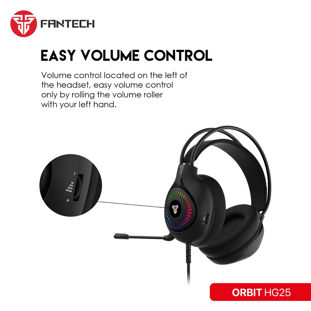 سماعة الرأس FANTECH ORBIT HG25 USB 7.1 سلكية لألعاب الكمبيوتر