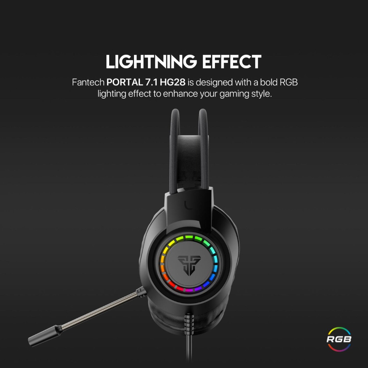 سماعة الرأس FANTECH PORTAL HG28 USB 7.1 سلكية لألعاب الكمبيوتر