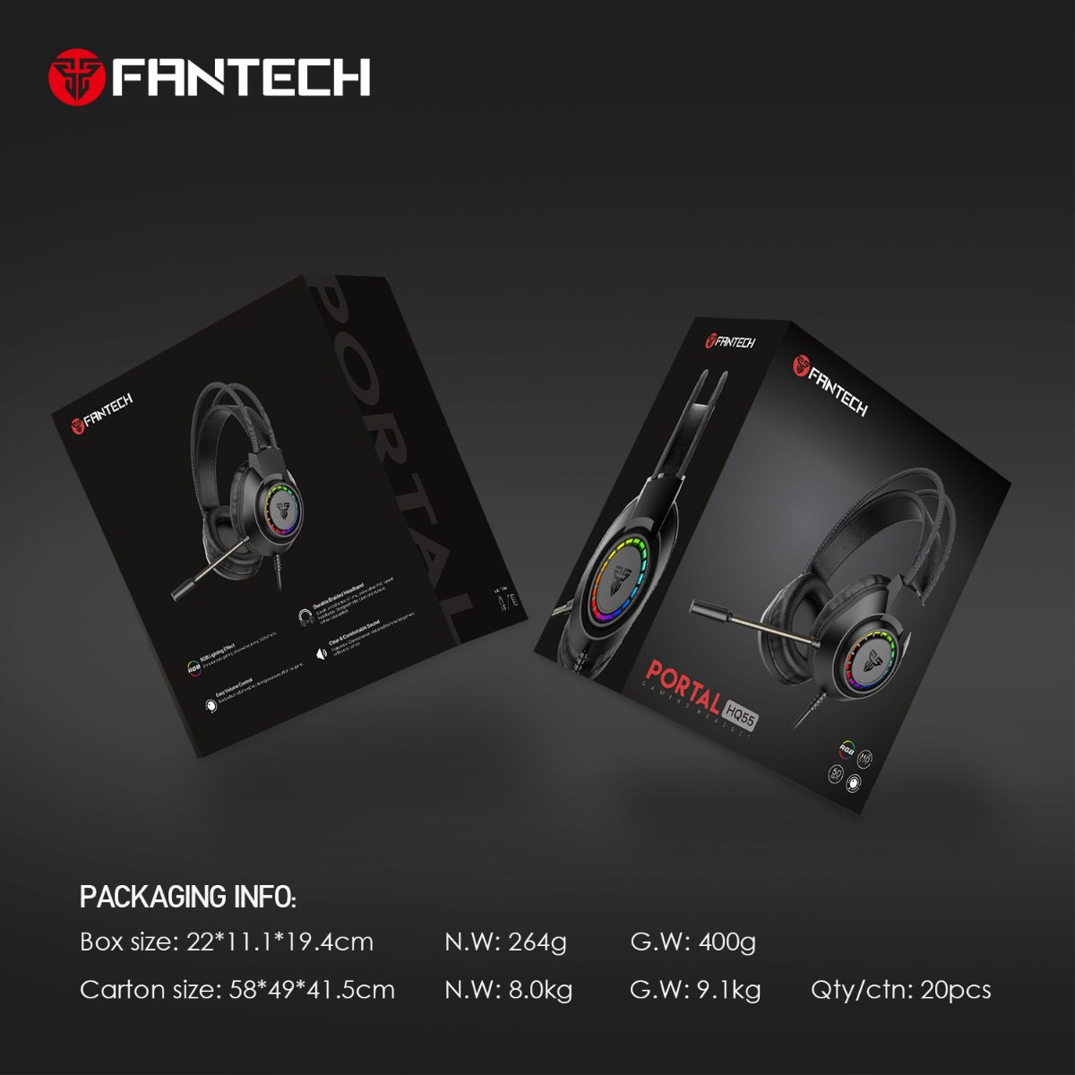 FANTECH PORTAL HQ55 Wired Gaming Headphone
