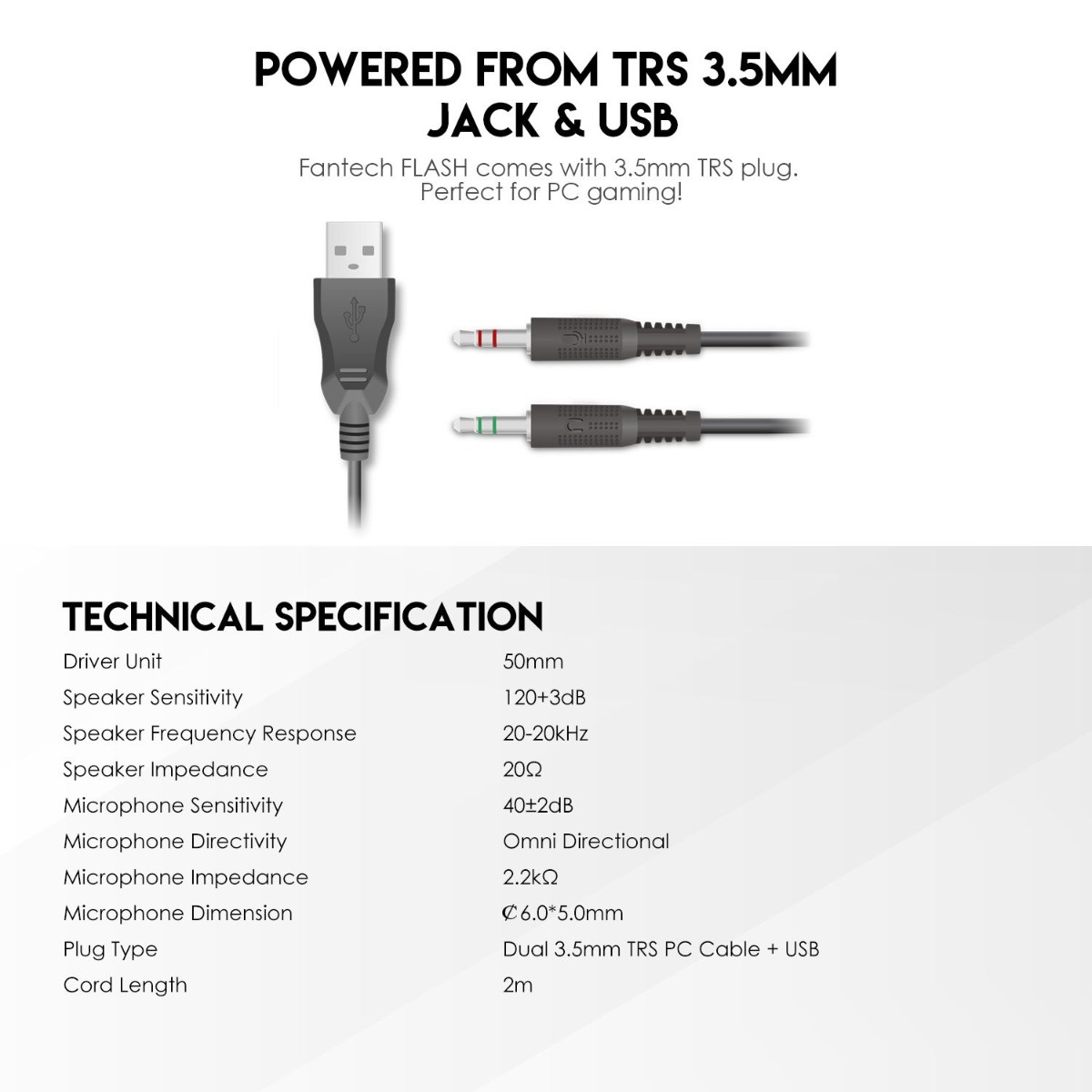 FANTECH POWER P51 5in1 Wired Gaming Computer Accessories Package