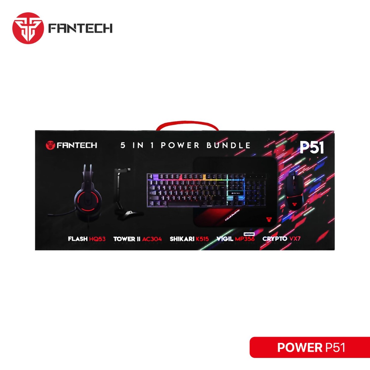 بكج اكسسوارات FANTECH POWER P51 5in1 سلكي لألعاب الكمبيوتر