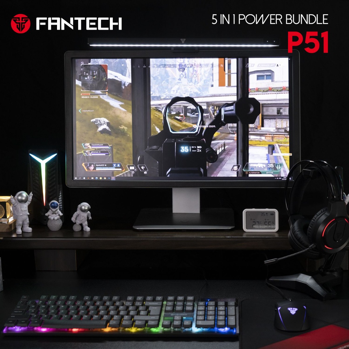 FANTECH POWER P51 5in1 Wired Gaming Computer Accessories Package