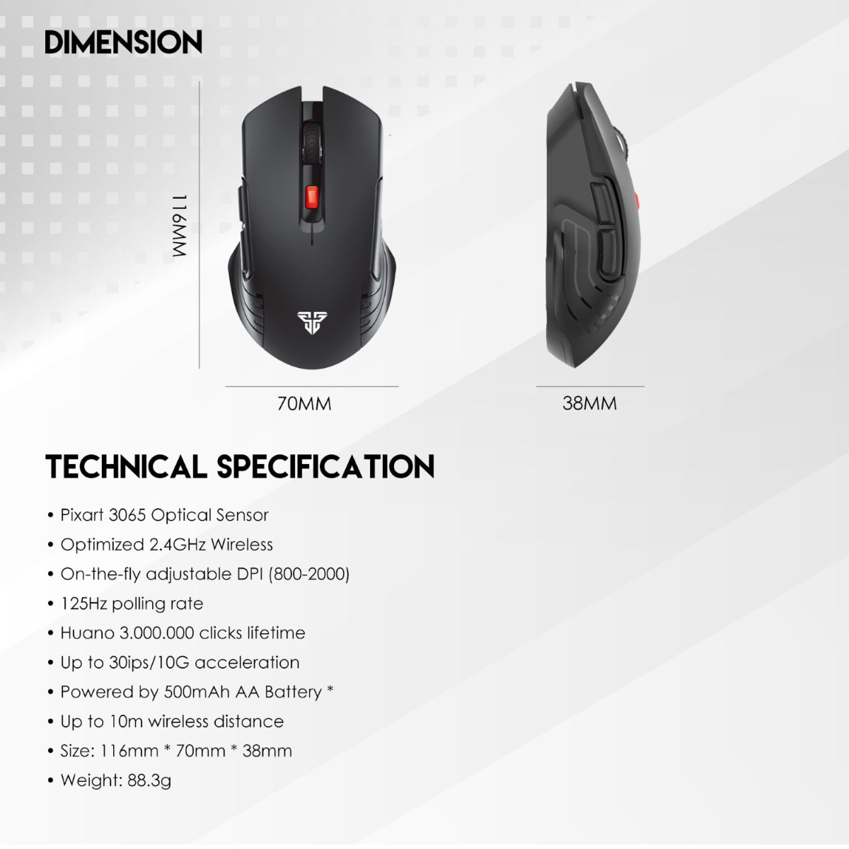 ماوس FANTECH RAIGOR III WG12 لاسلكي