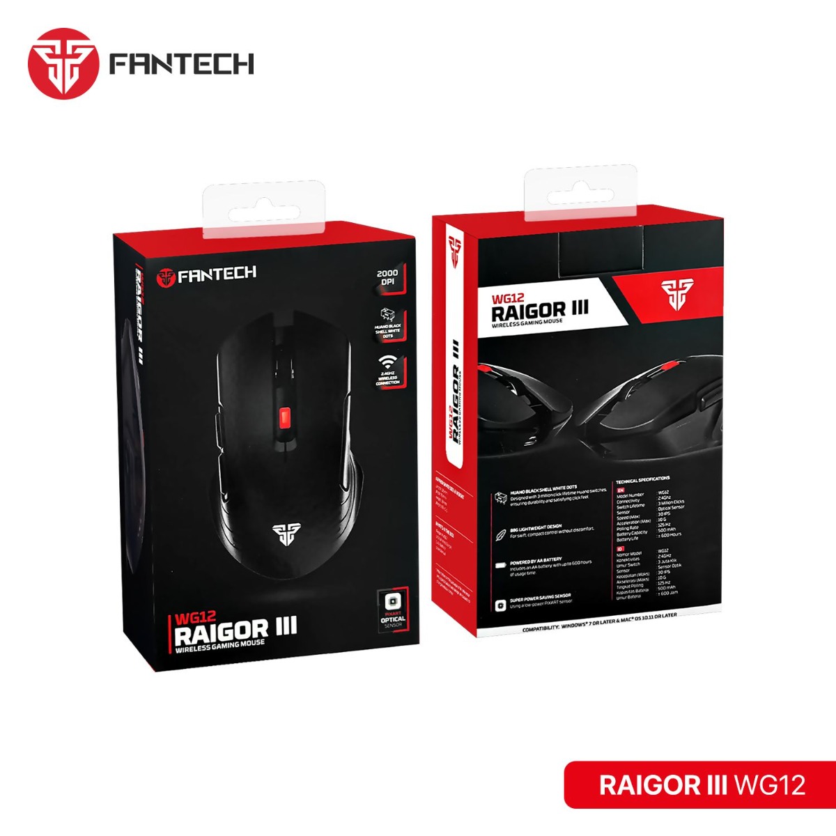 ماوس FANTECH RAIGOR III WG12 لاسلكي