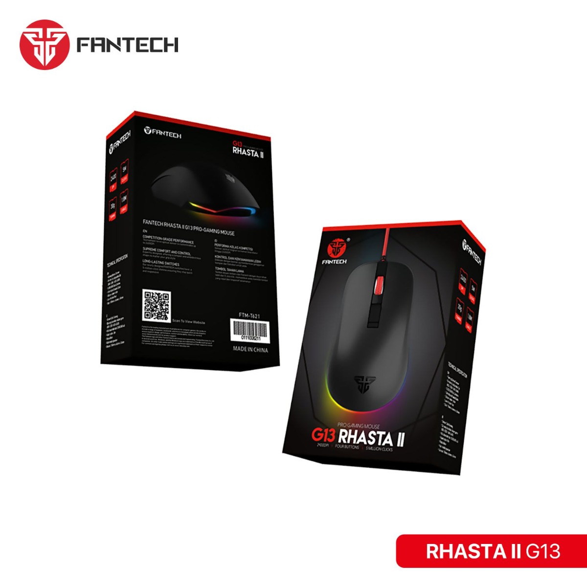 ماوس FANTECH RHASTA II G13 ضوئي سلكي للألعاب