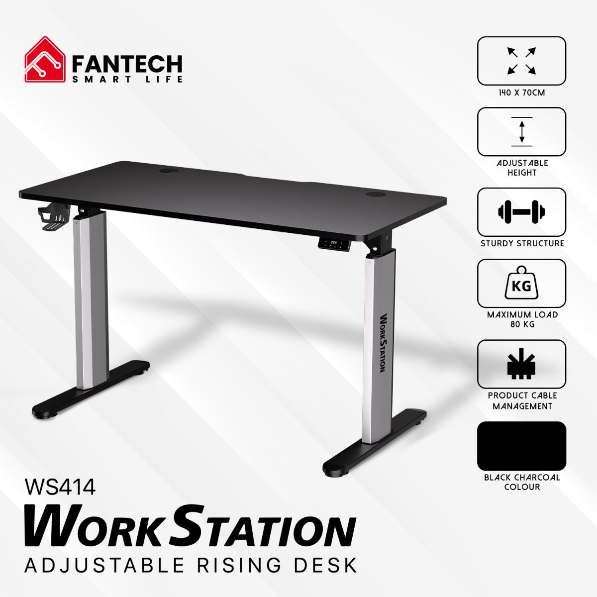 مكتب الألعاب FANTECH WORKSTATION WS414 القابل للتعديل بمحرك كهربائي