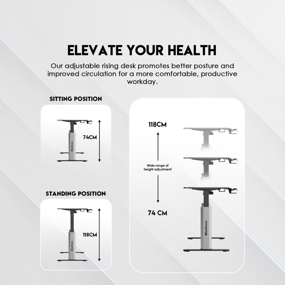FANTECH WORKSTATION WS414 Adjustable Rising Gaming Desk