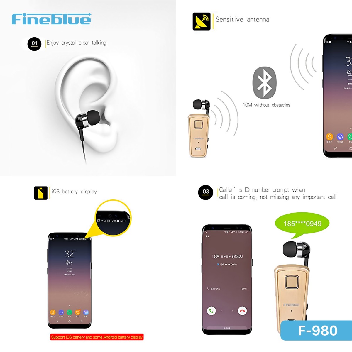 FineBlue F980 Bluetooth Earphone