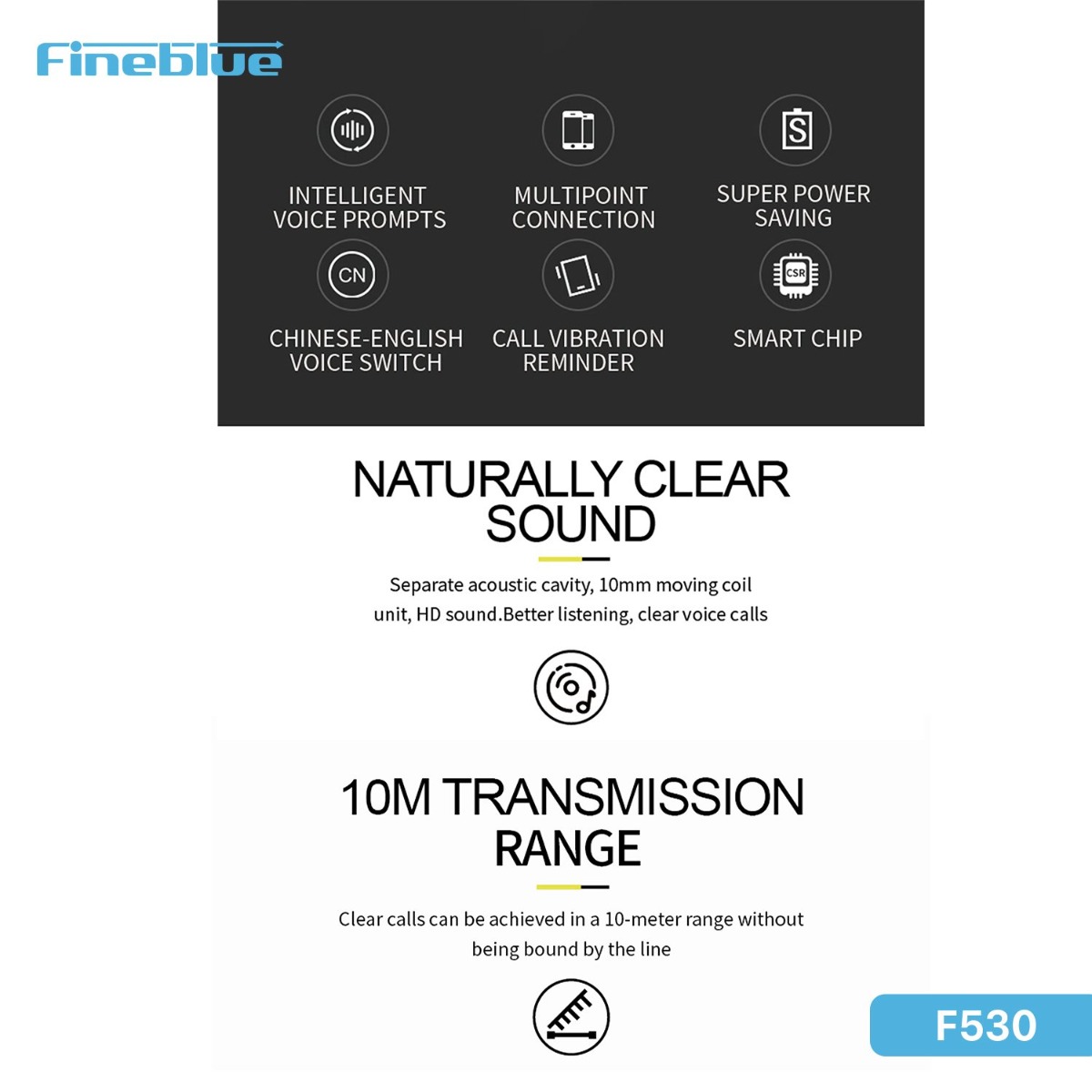 سماعة أذن Fineblue F530 بلوتوث