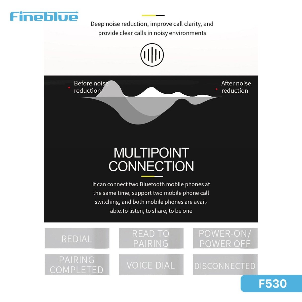 سماعة أذن Fineblue F530 بلوتوث