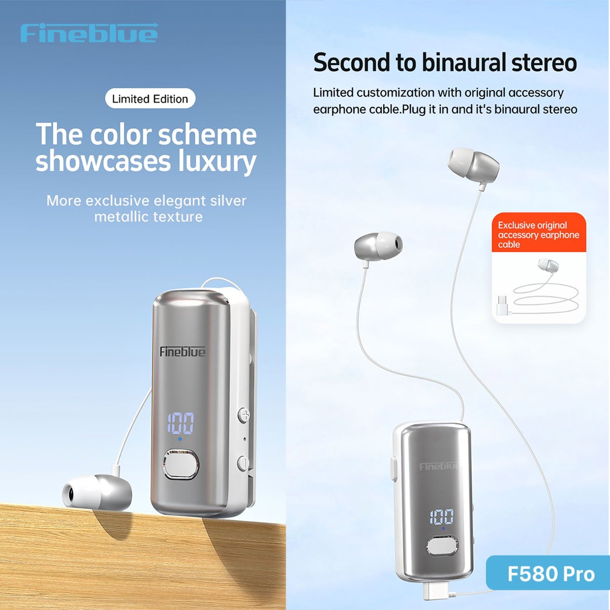 سماعة أذن Fineblue F580 Pro بلوتوث