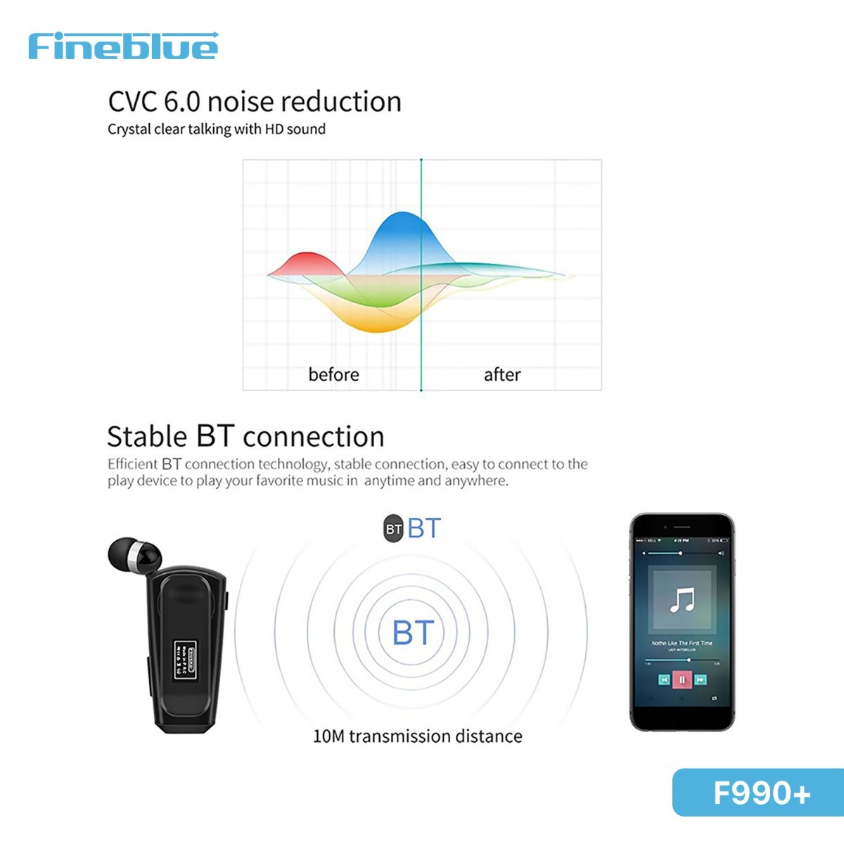 سماعة أذن FineBlue F990 Plus بلوتوث