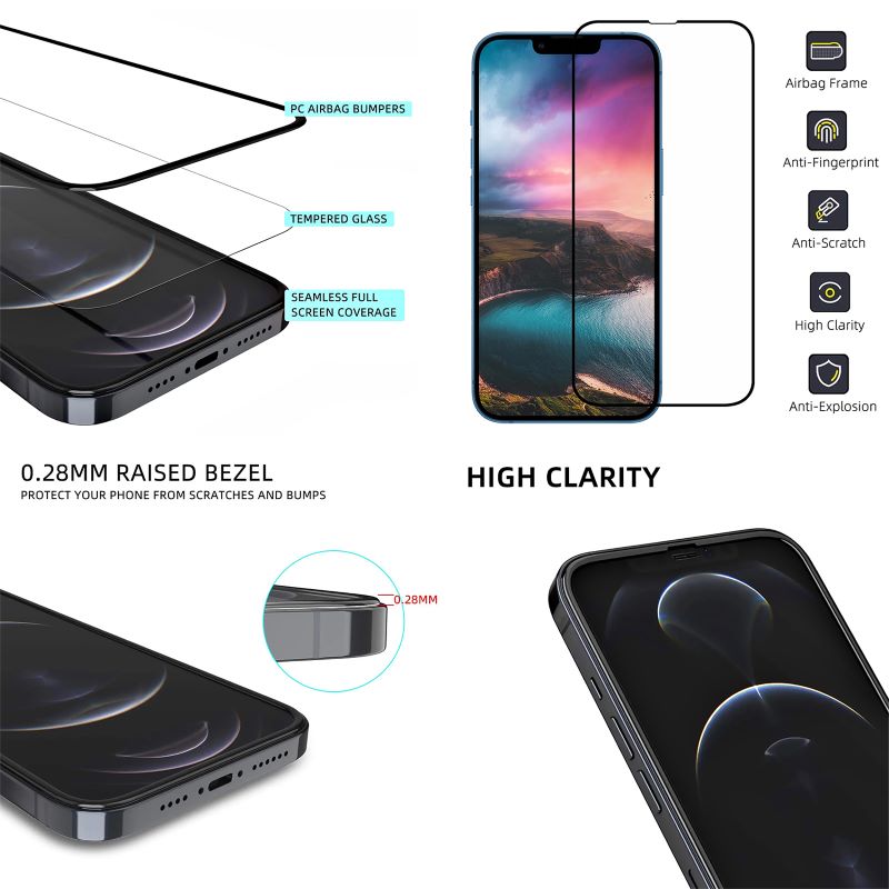 Air Bag Full Glue Glass Screen Protection For iPhone