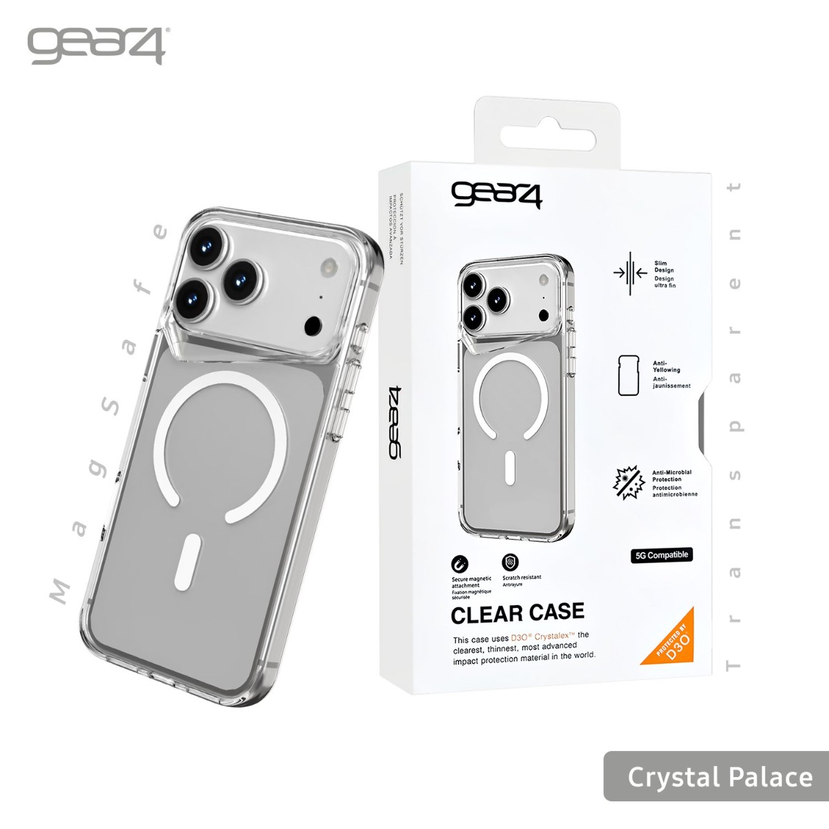 Gear4 Crystal Palace Clear Mobile Back Case with MagSafe